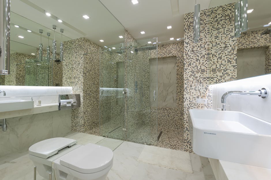 Luxury bathroom interior as part of a home addition
