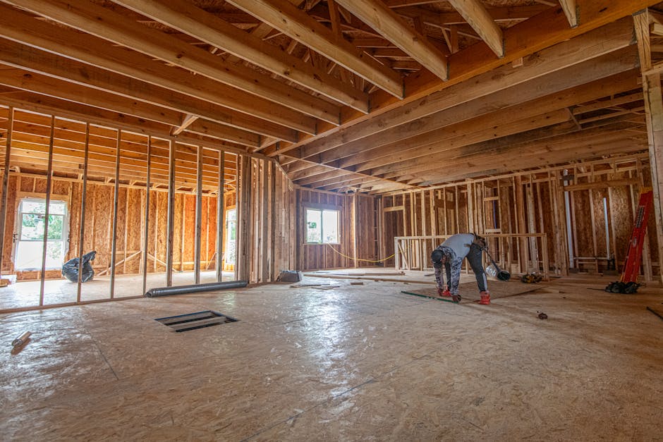 Home construction framing during turnkey renovation