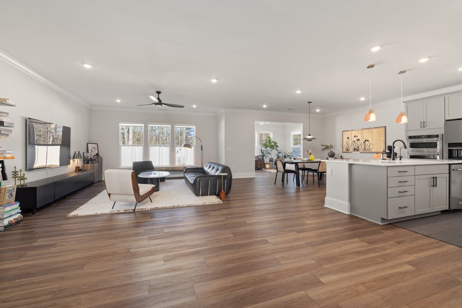 Open concept living space showing whole home remodeling